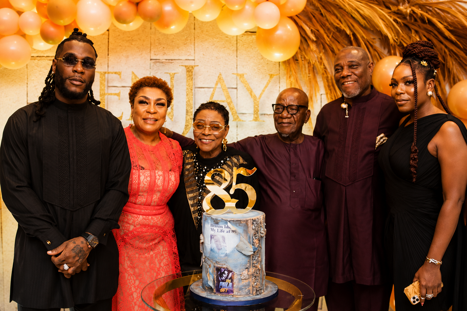 PHOTOS: Burna Boy, Family, Friends Celebrate Granddad Pa Benson Idonije At 90